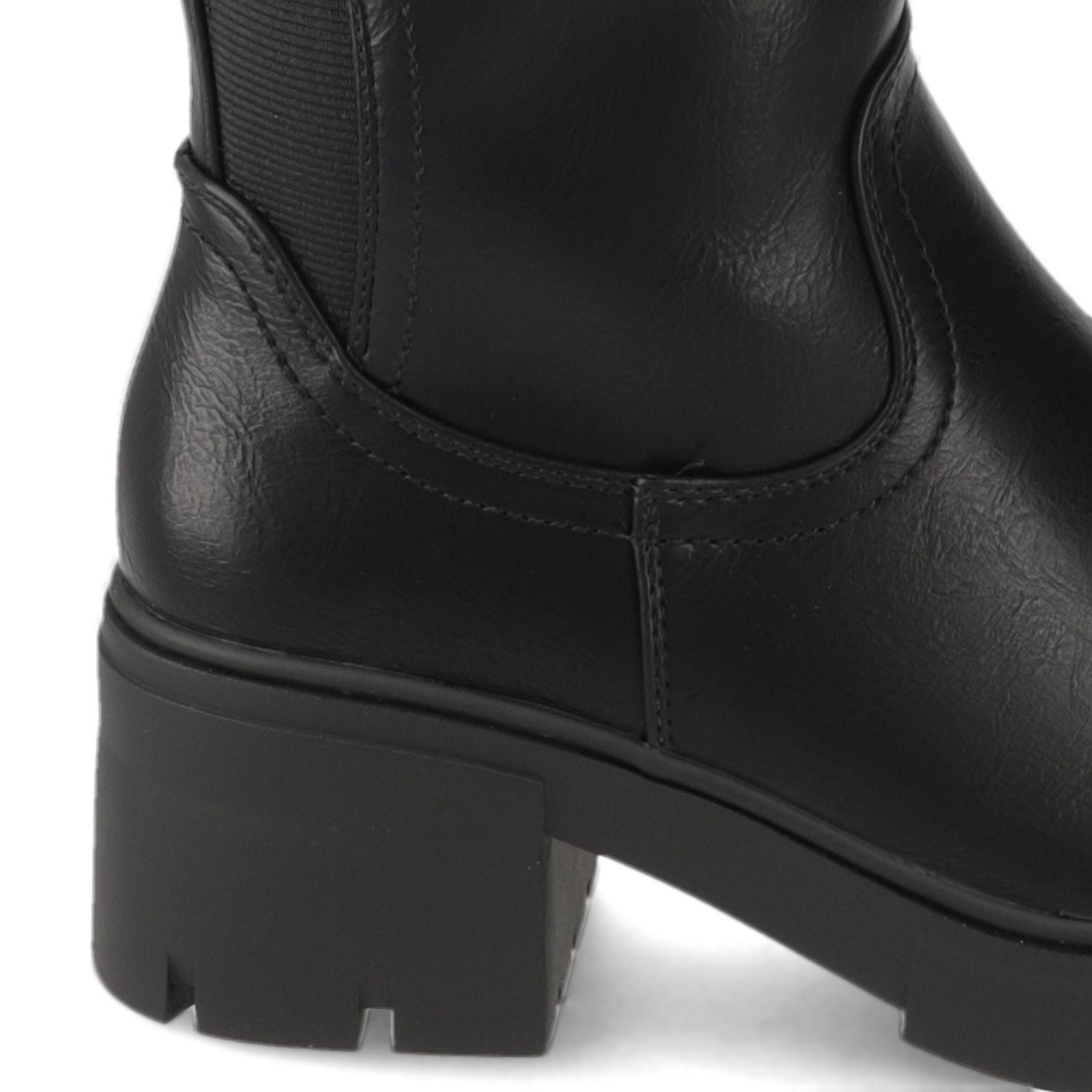 Bota Taco Ancho 5 cm Negro New Walk-5