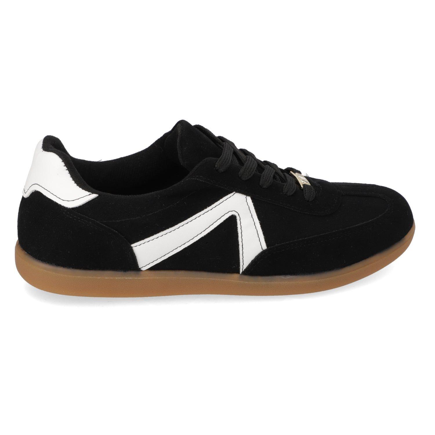 Zapatillas Casuales Negras Con Detalle Blanco Vizzano-0