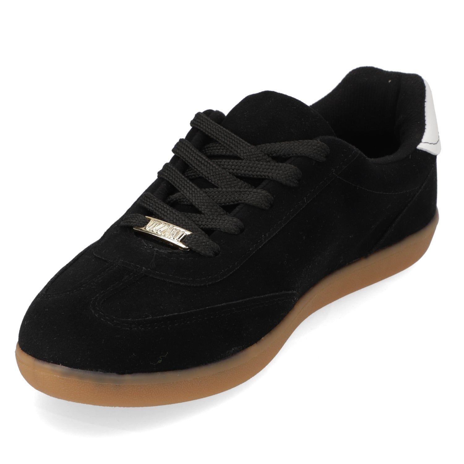 Zapatillas Casuales Negras Con Detalle Blanco Vizzano-1