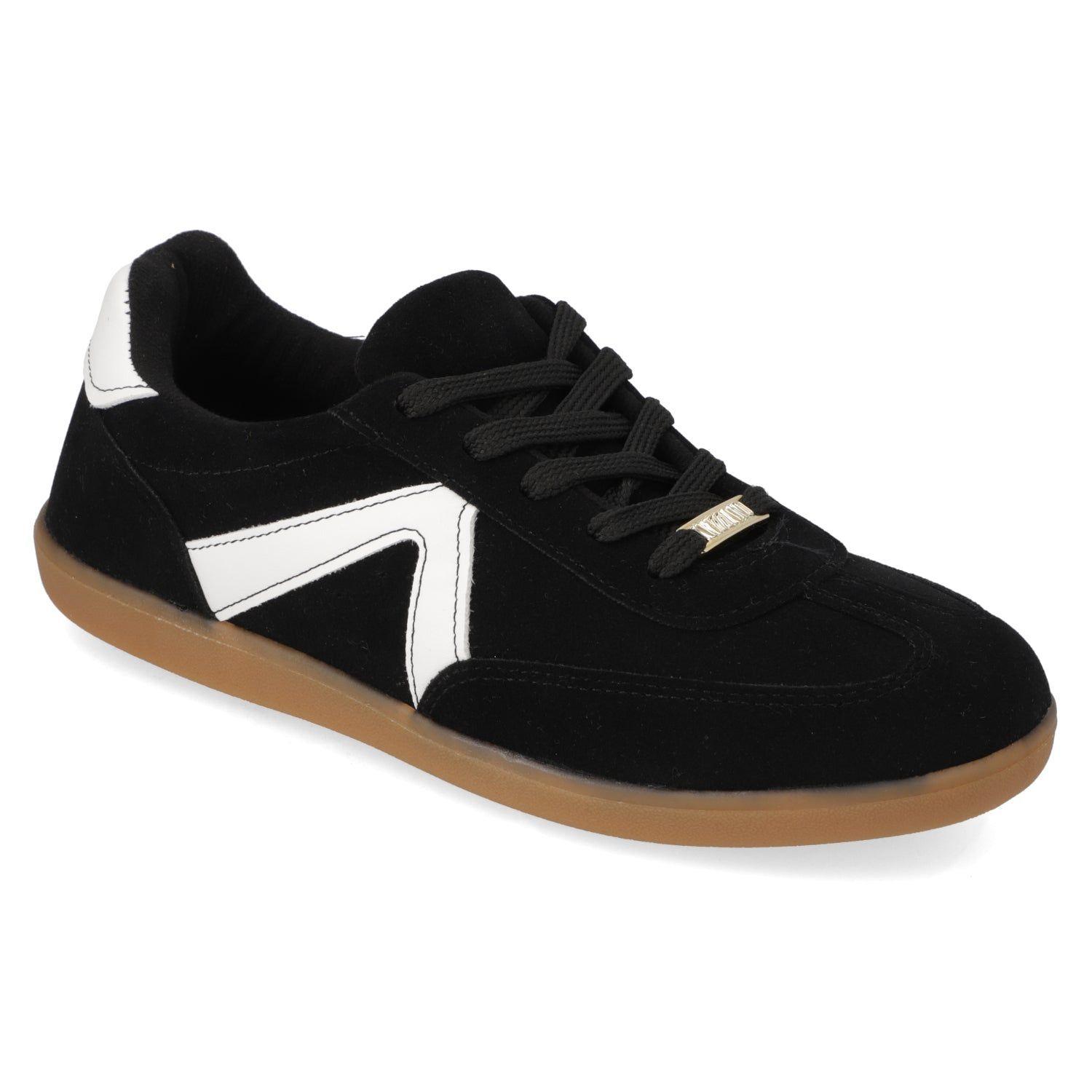 Zapatillas Casuales Negras Con Detalle Blanco Vizzano-2