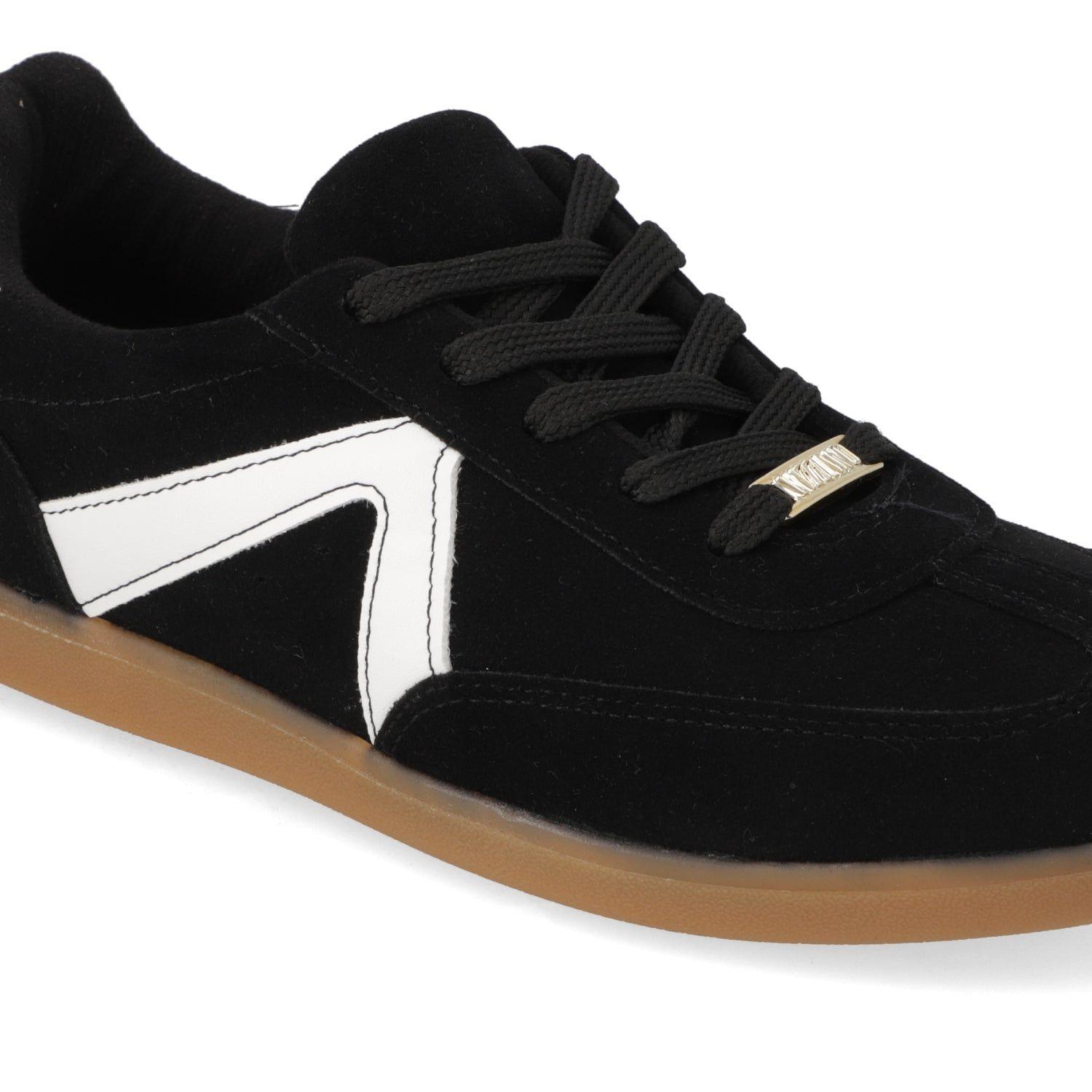 Zapatillas Casuales Negras Con Detalle Blanco Vizzano-5