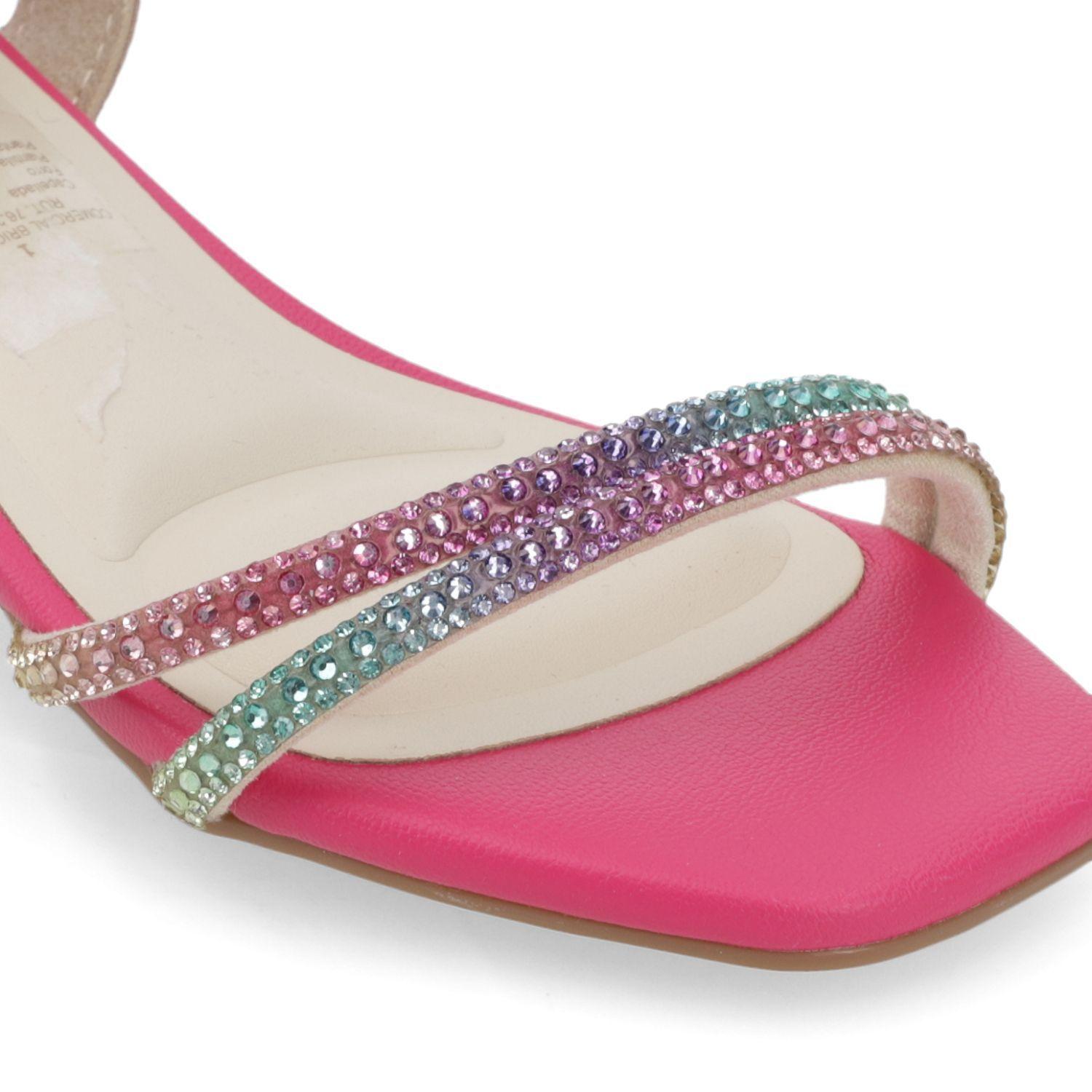 Sandalia con Taco Niña Rosa con Brillos Molekinha-5