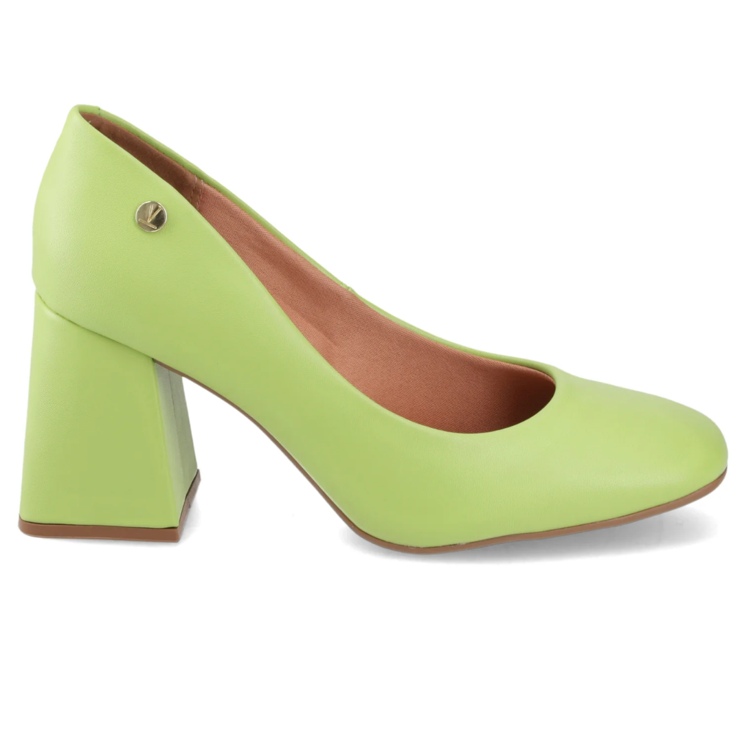 Tacones Mujer Vizzano Eco Cuero Verde Ancho 10 Cm-2