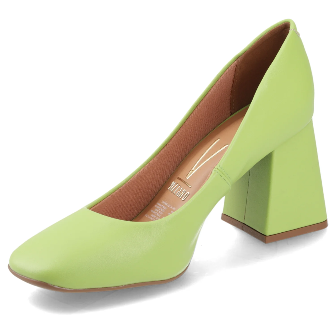 Tacones Mujer Vizzano Eco Cuero Verde Ancho 10 Cm-3