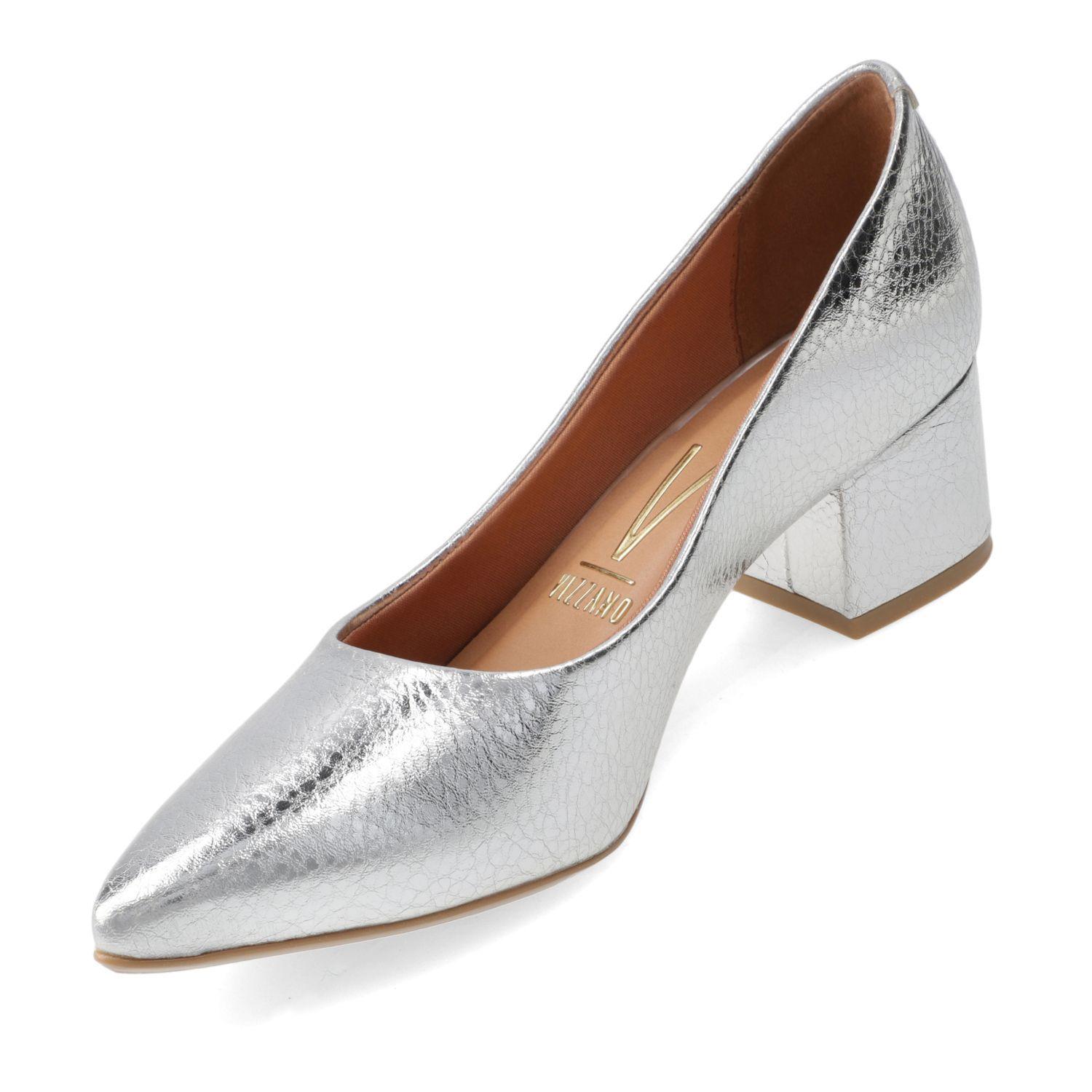 Reina Vizzano Taco Ancho 5 cm Plateado-2