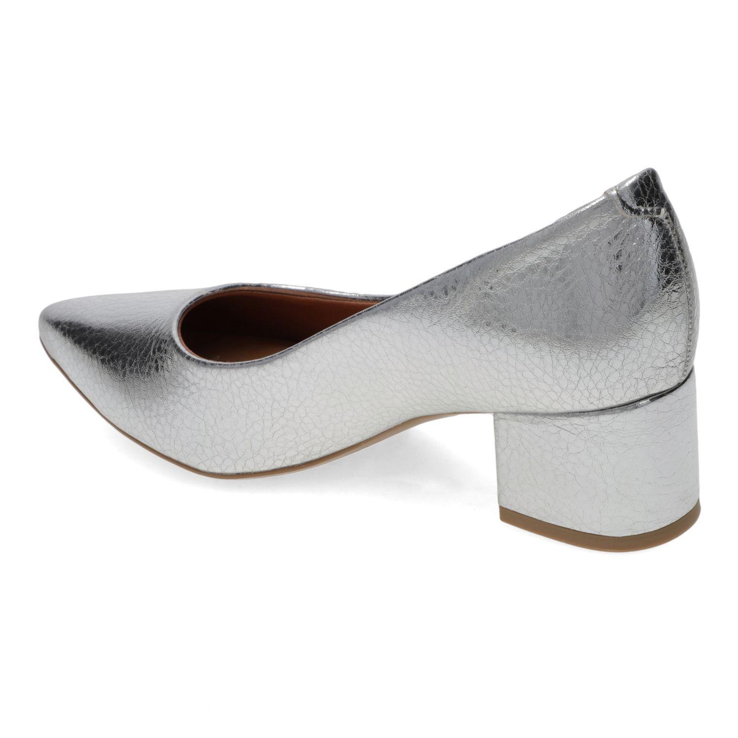 Reina Vizzano Taco Ancho 5 cm Plateado-3