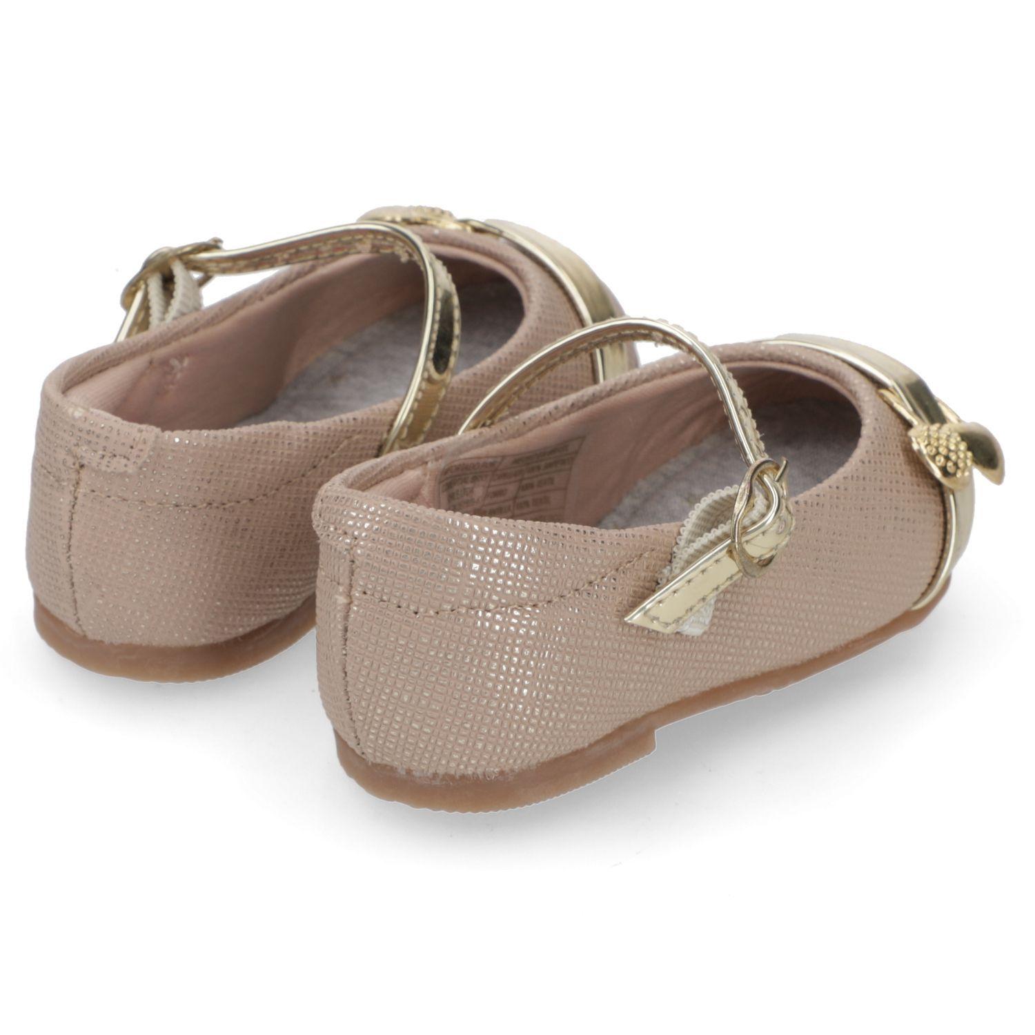 Sandalias Ballerinas Niña Beige con Dorado Molekinha-4