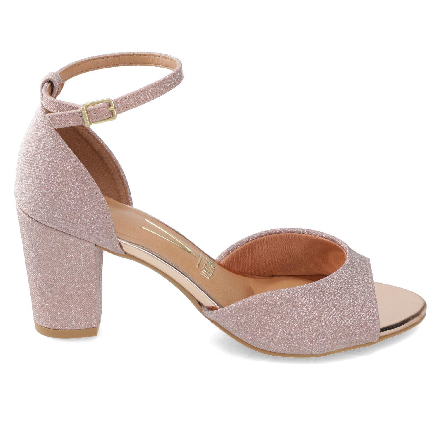 Sandalia Taco Vizzano Oro Rosa 16232-1