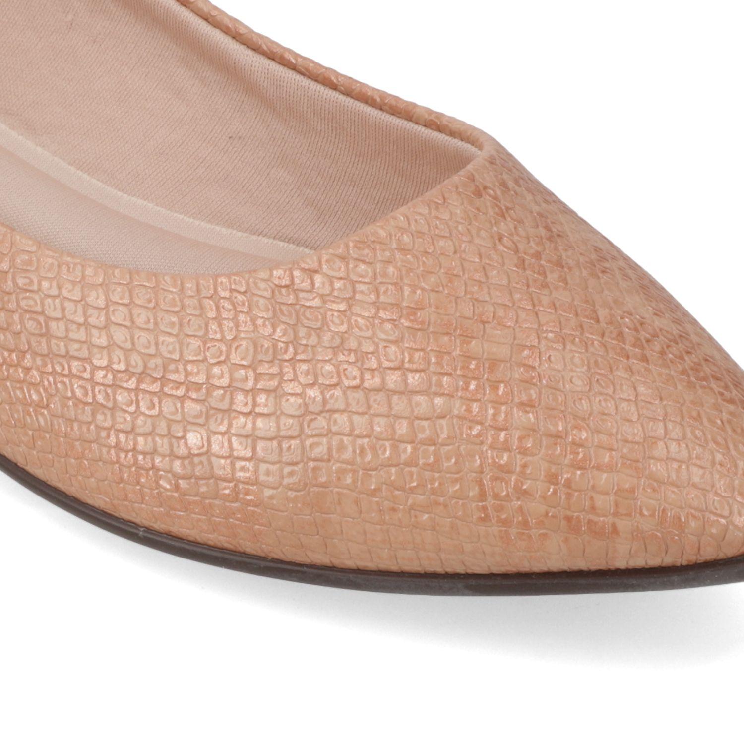 Ballerina Beira Rio Nude 658-Oro Rosa Napa Metalica Snake-5