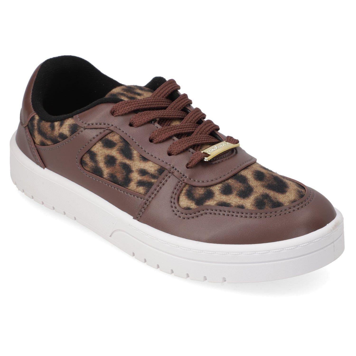 Zapatillas Casuales Animal Print Café Moleca-0