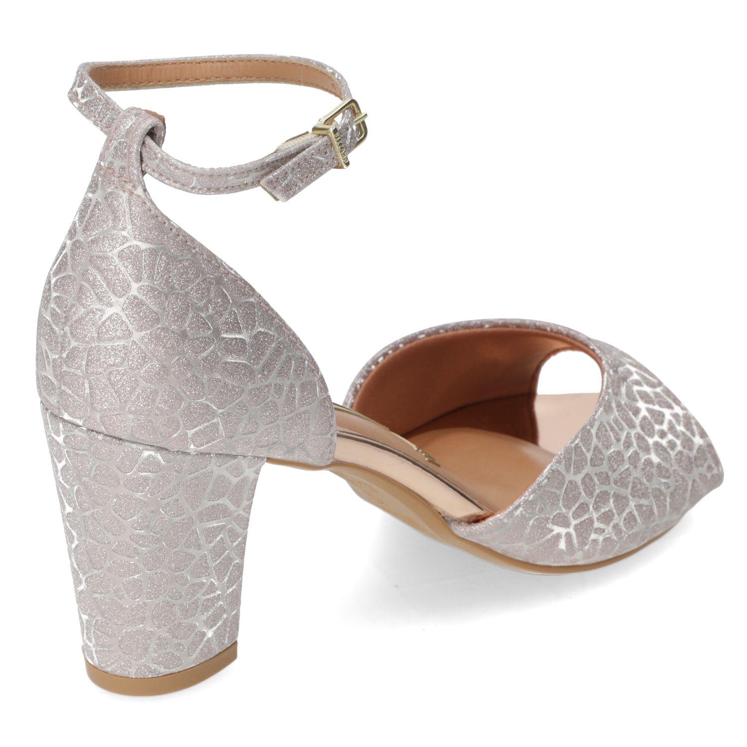 Sandalia Taco Vizzano Plateada 16231-3