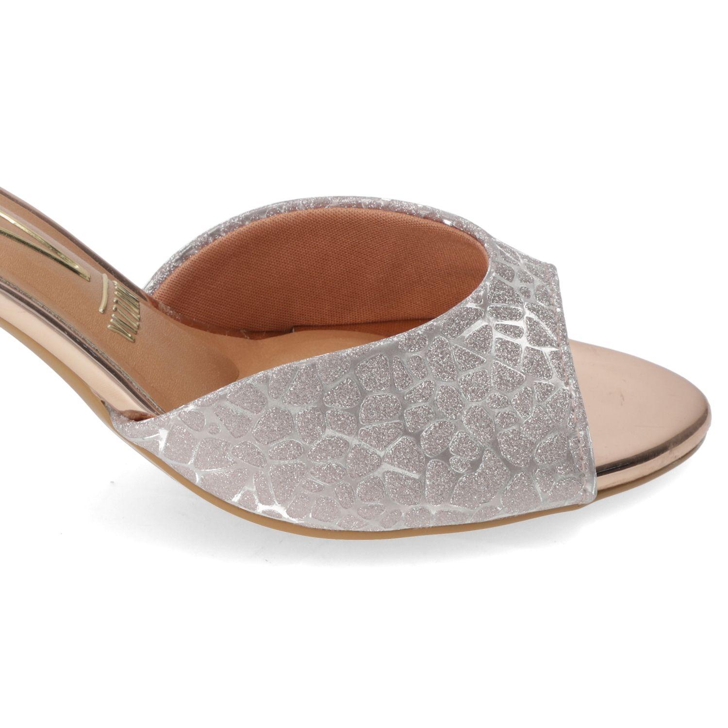 Sandalia Taco Vizzano Plateada 16231-4