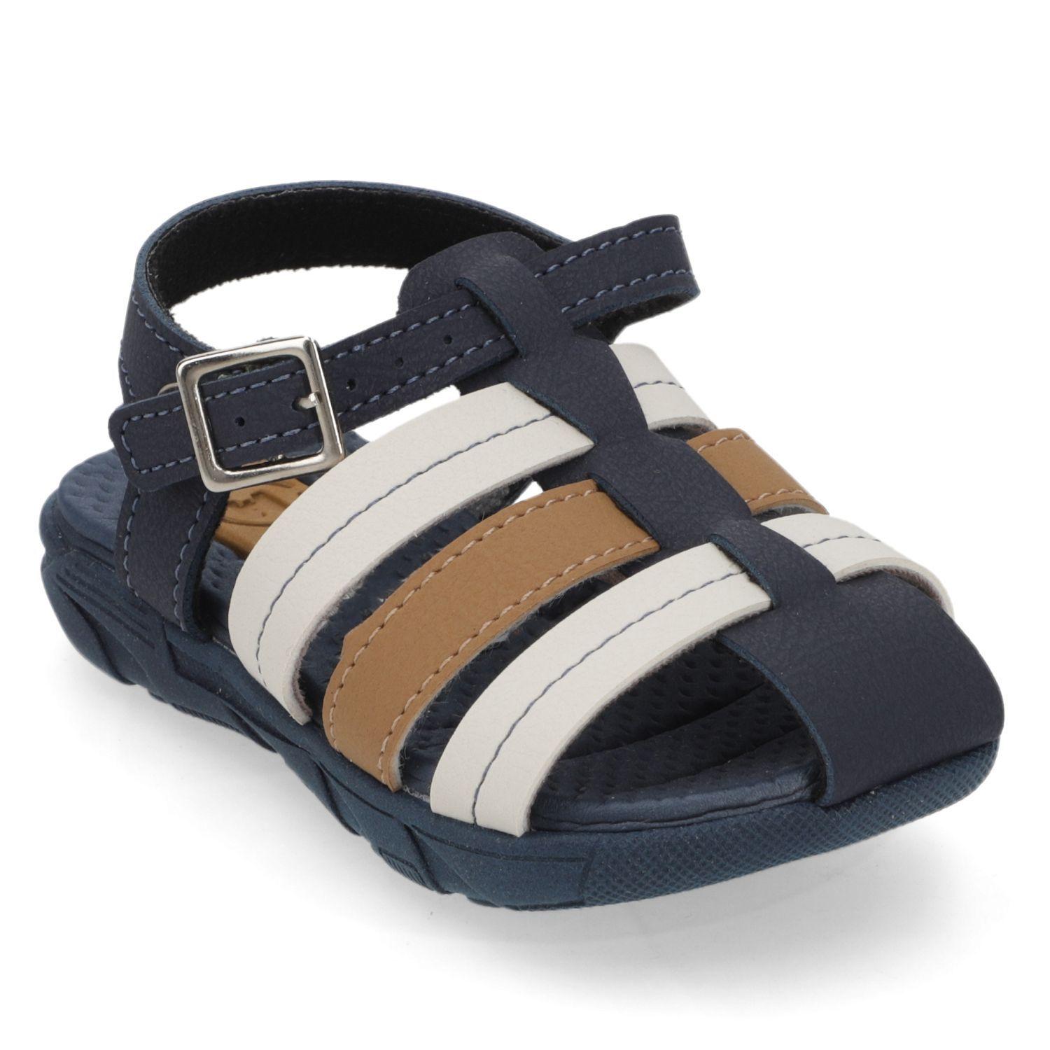 Sandalia Niño Multicolor Azul, Café y Beige con Hebilla Ajustable-2