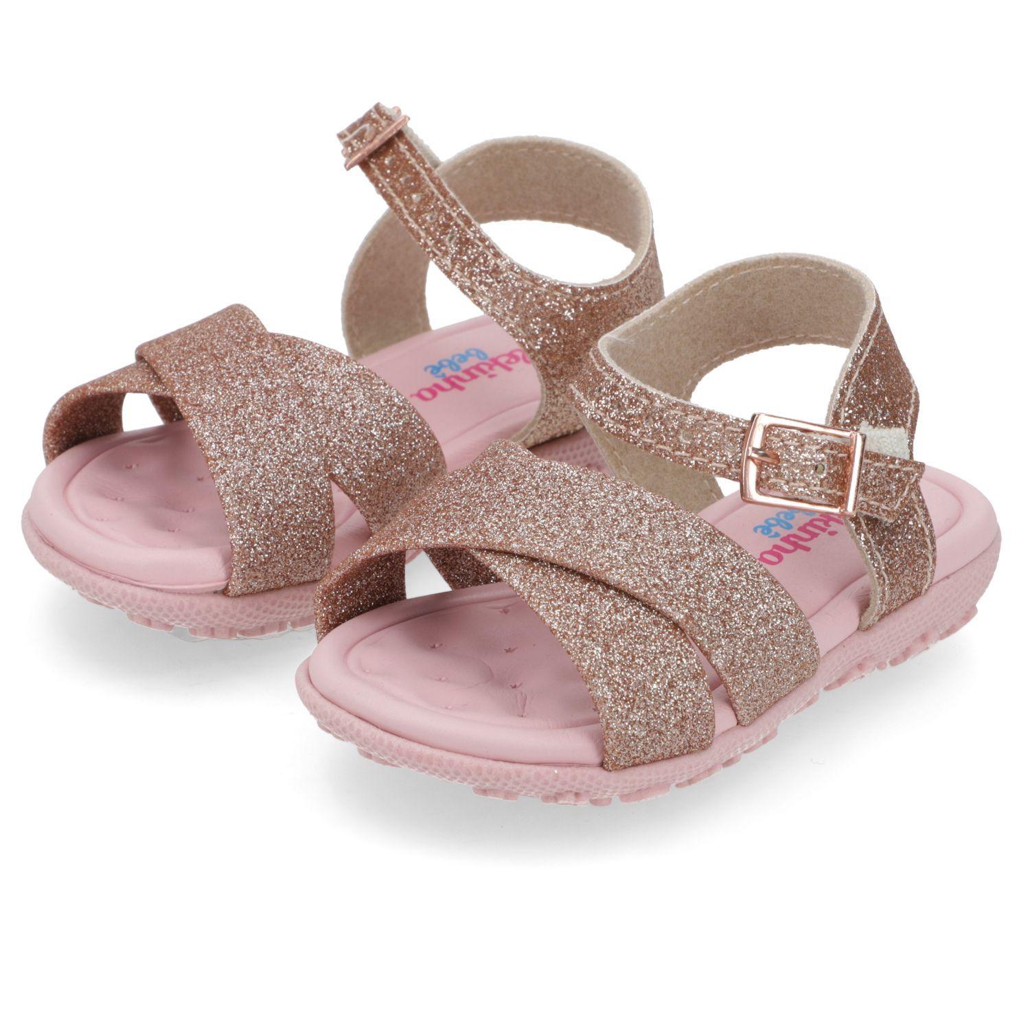 Sandalia Niña Glitter Rosado con Hebilla Ajustable-3