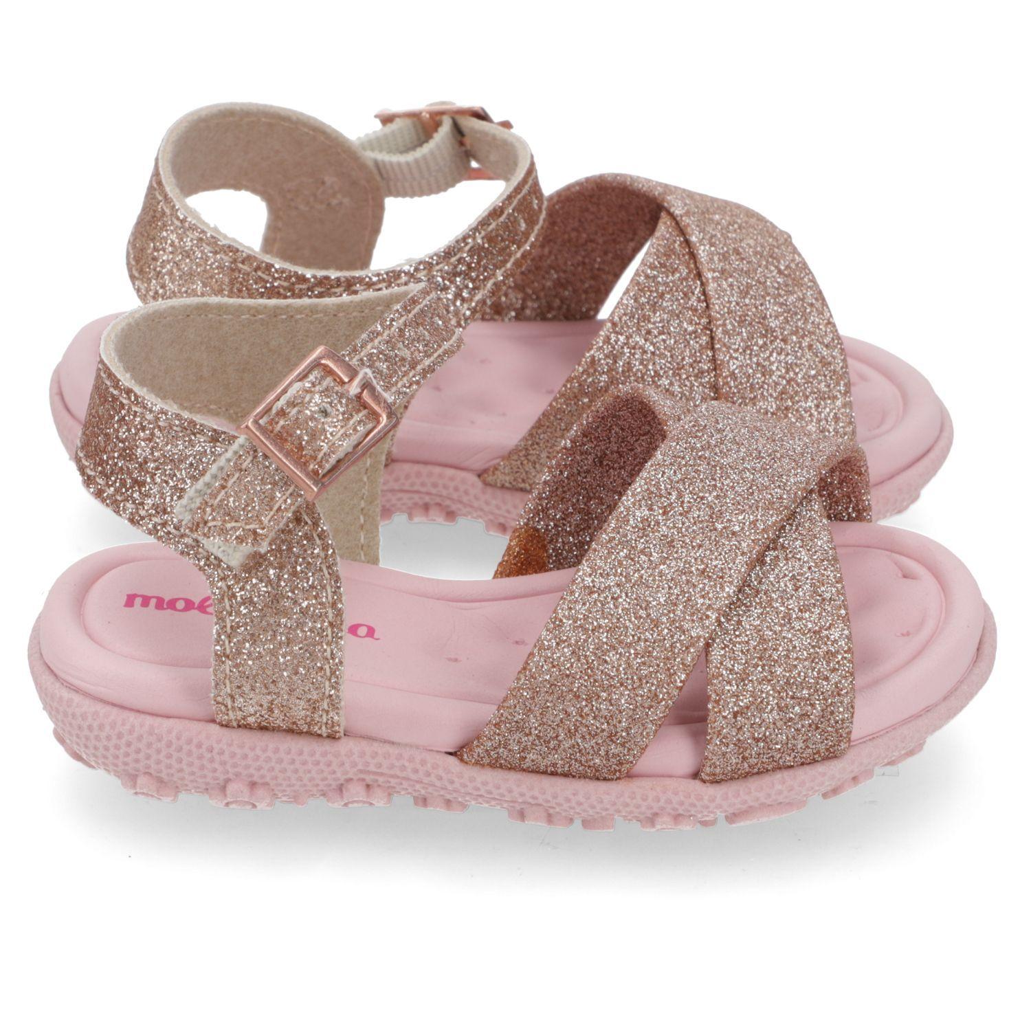 Sandalia Niña Glitter Rosado con Hebilla Ajustable-4