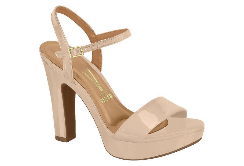 Sandalia Mujer Taco Cuadrado Efecto Charol Beige Vizzano Modelo 6292-200-13488-29452-0