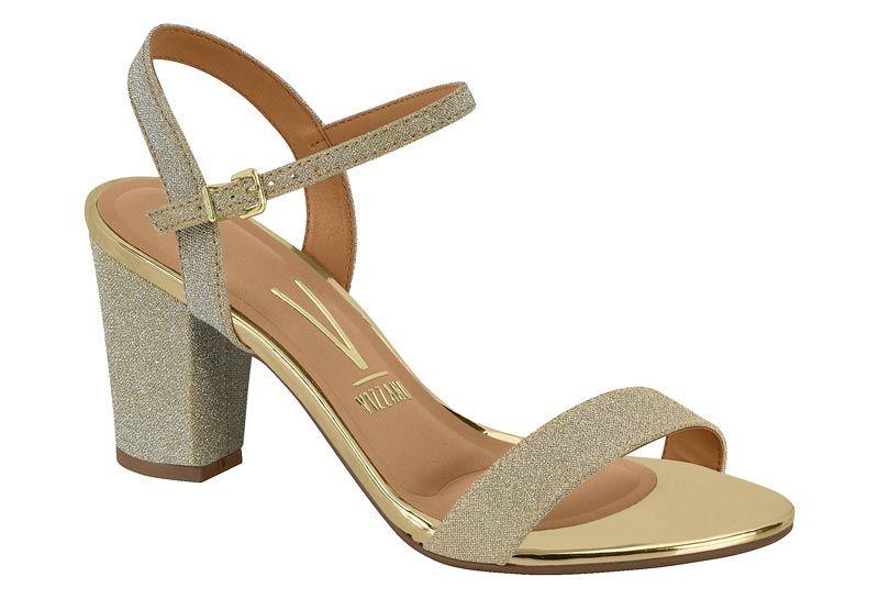 Sandalia Taco Vizzano Dorado Metalico 13721-5