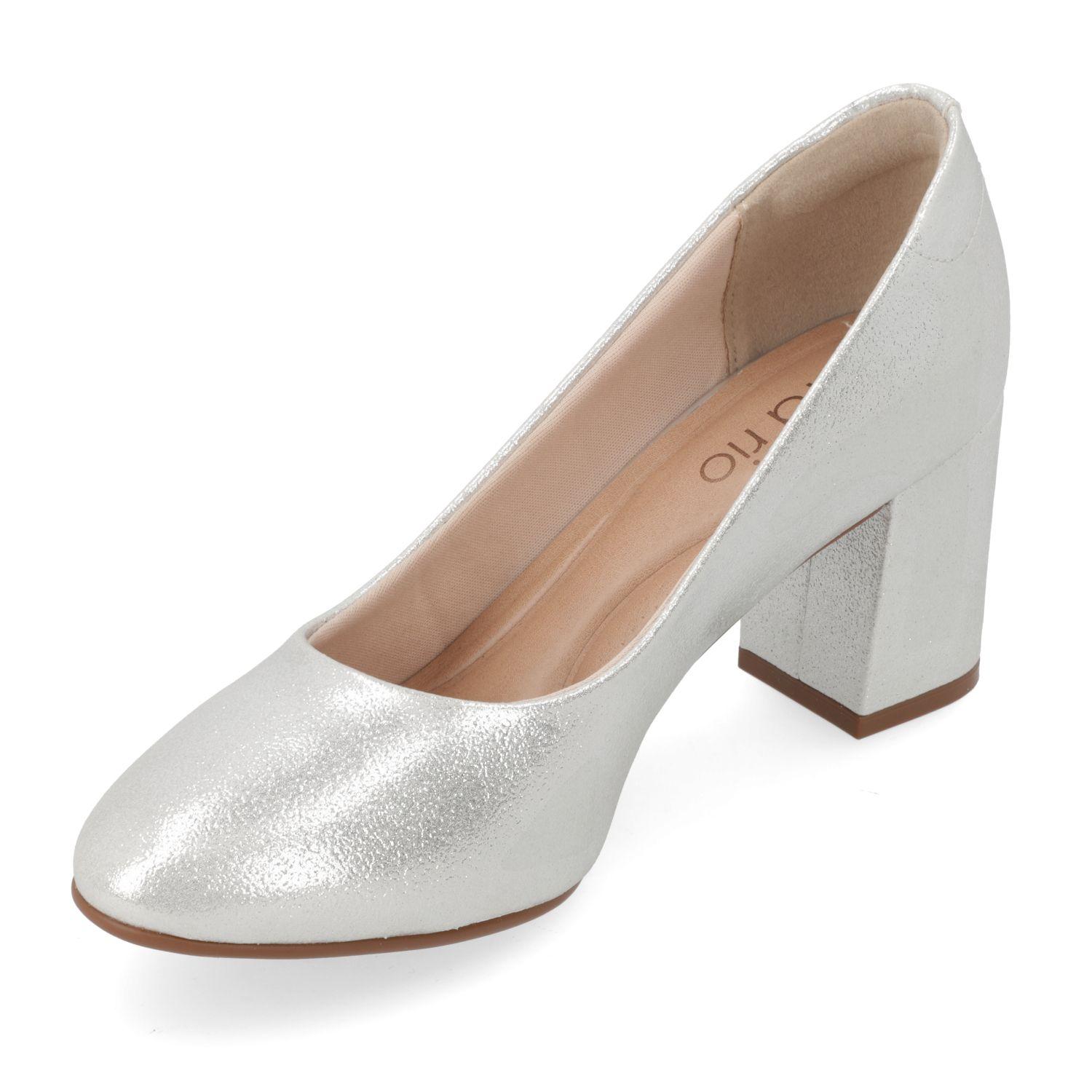 Stiletto Beira Rio Plateado Metalico Taco 7 Cm-2