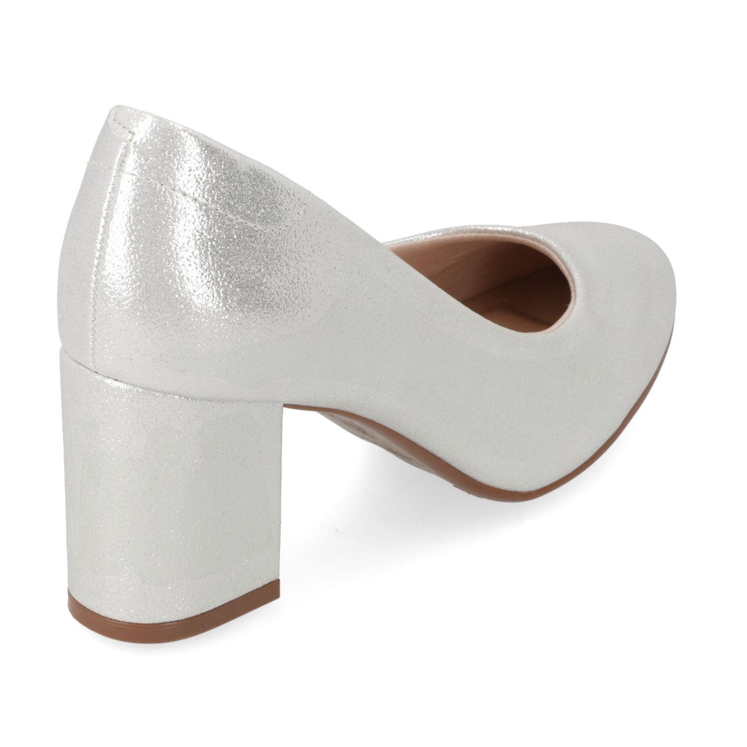 Stiletto Beira Rio Plateado Metalico Taco 7 Cm-3