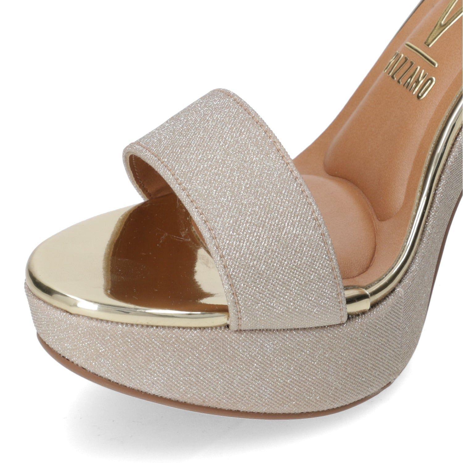 Sandalia Taco Cuadrado Glitter Dorado-4