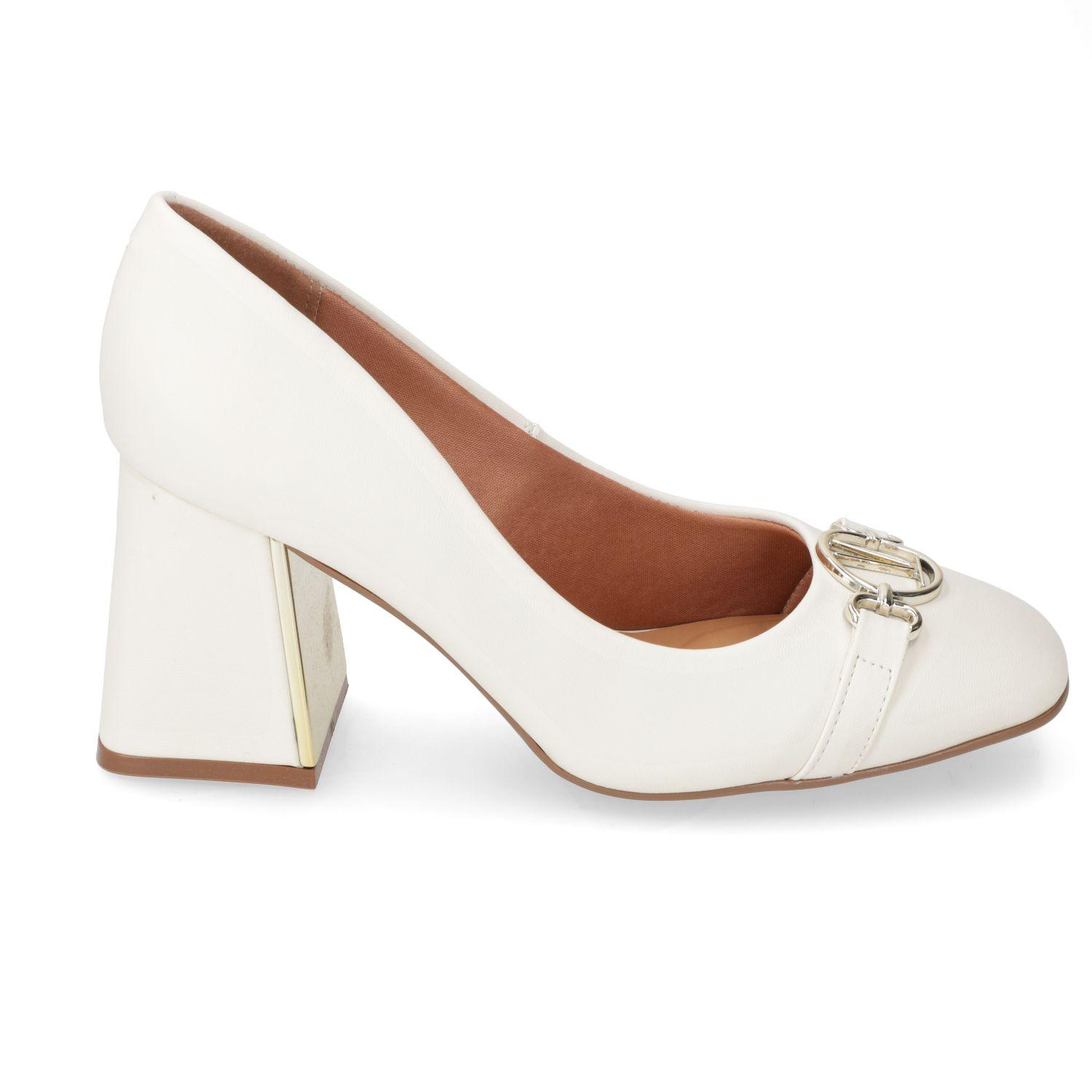 Zapato Taco Vizzano Blanco Taco 10 Cm Efecto Cuero  Blanco Off Pelica-0