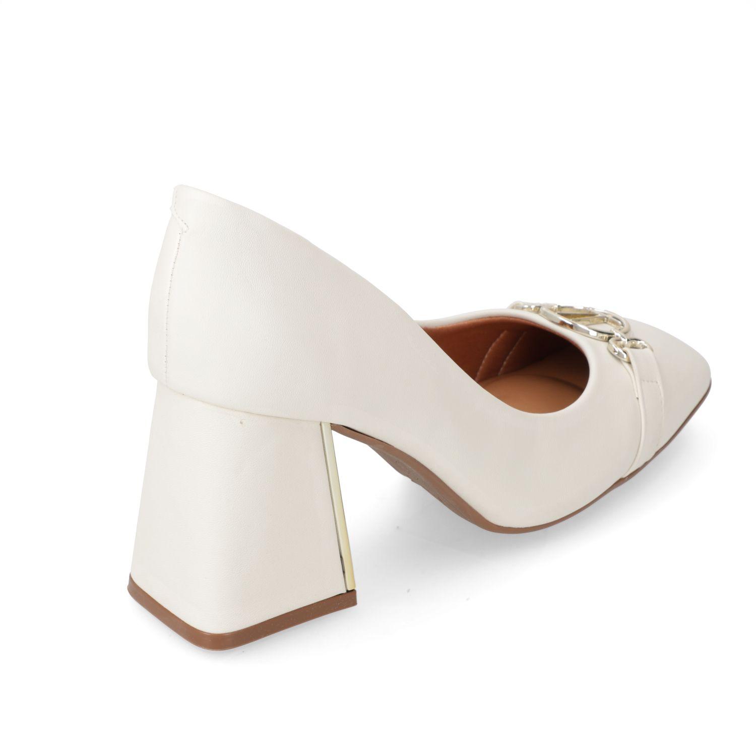 Zapato Taco Vizzano Blanco Taco 10 Cm Efecto Cuero  Blanco Off Pelica-3