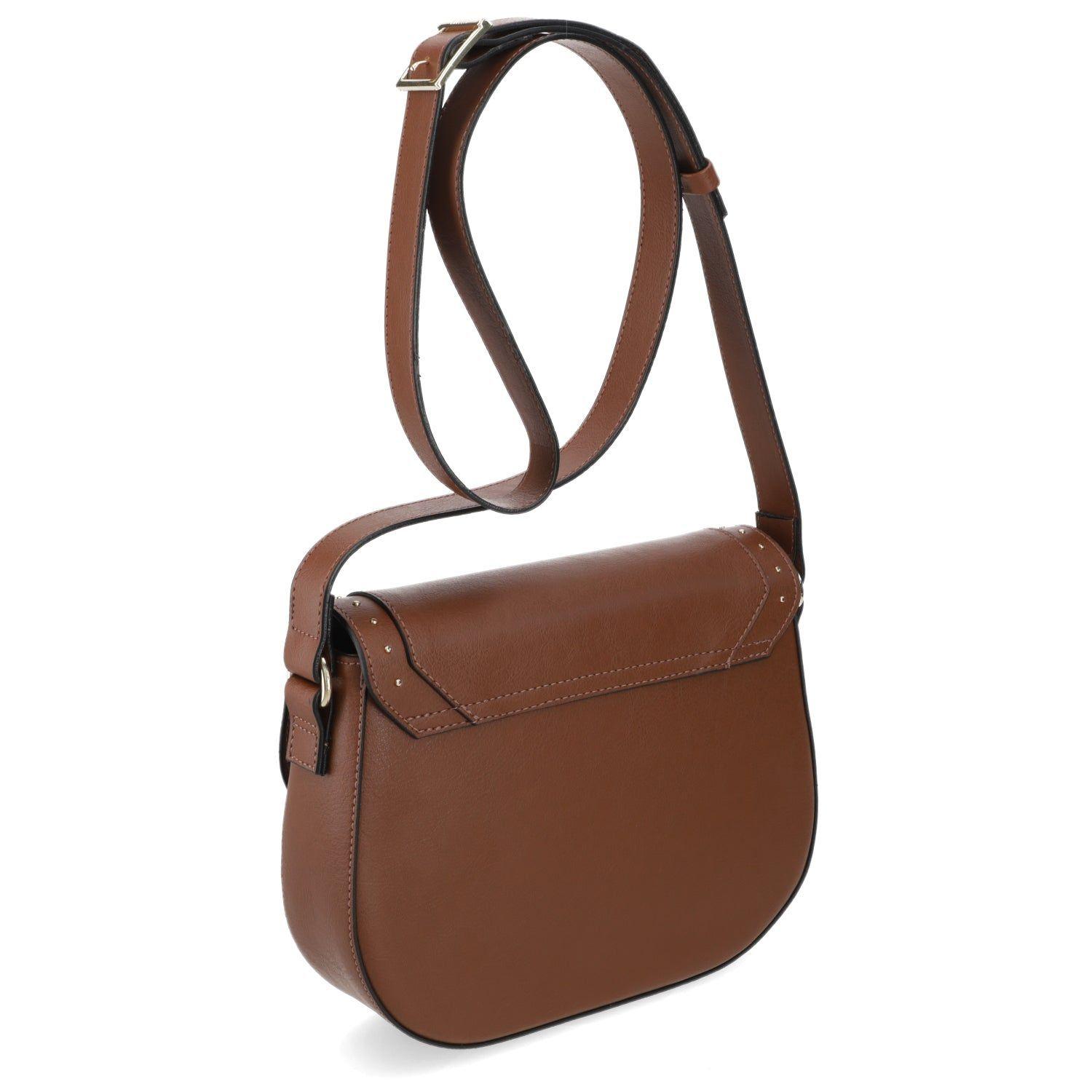 Cartera Bandolera Mujer Vizzano Camel con Detalles de Tachas-4