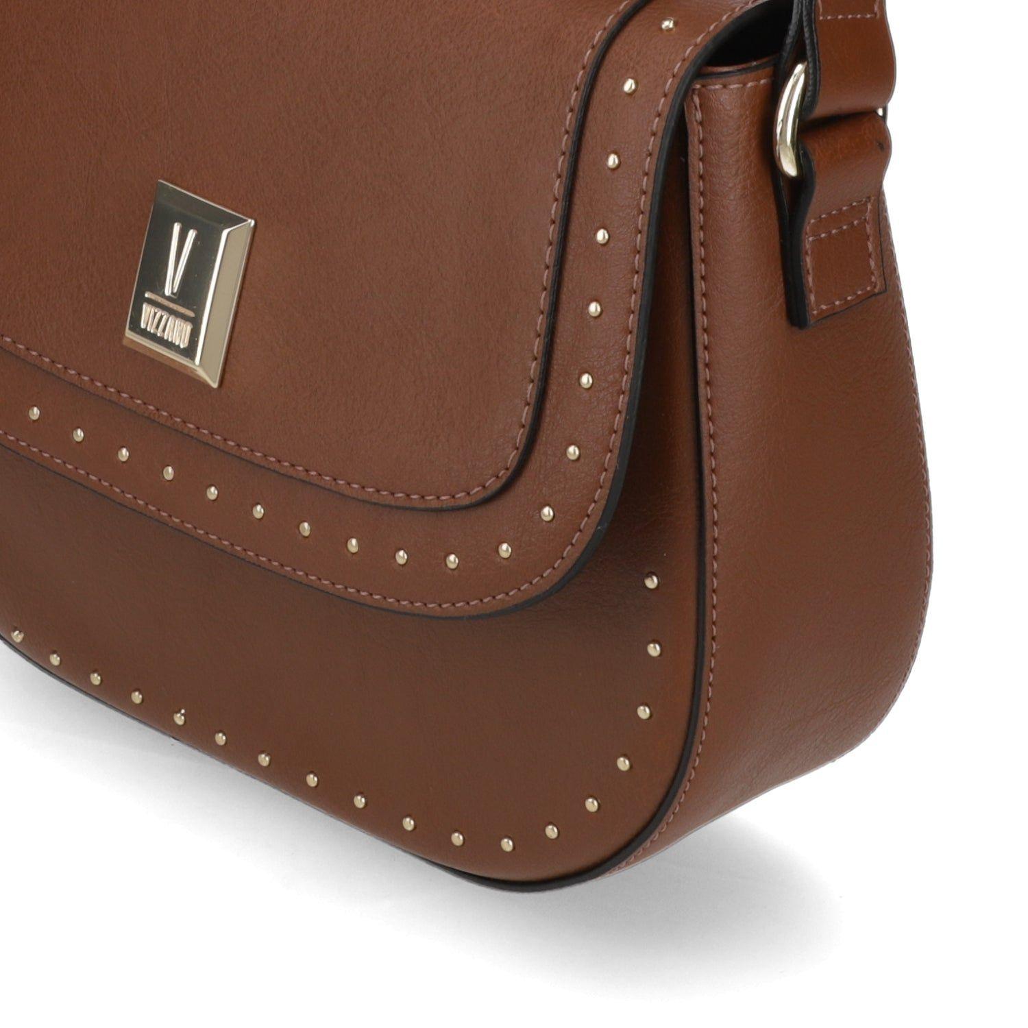 Cartera Bandolera Mujer Vizzano Camel con Detalles de Tachas-5