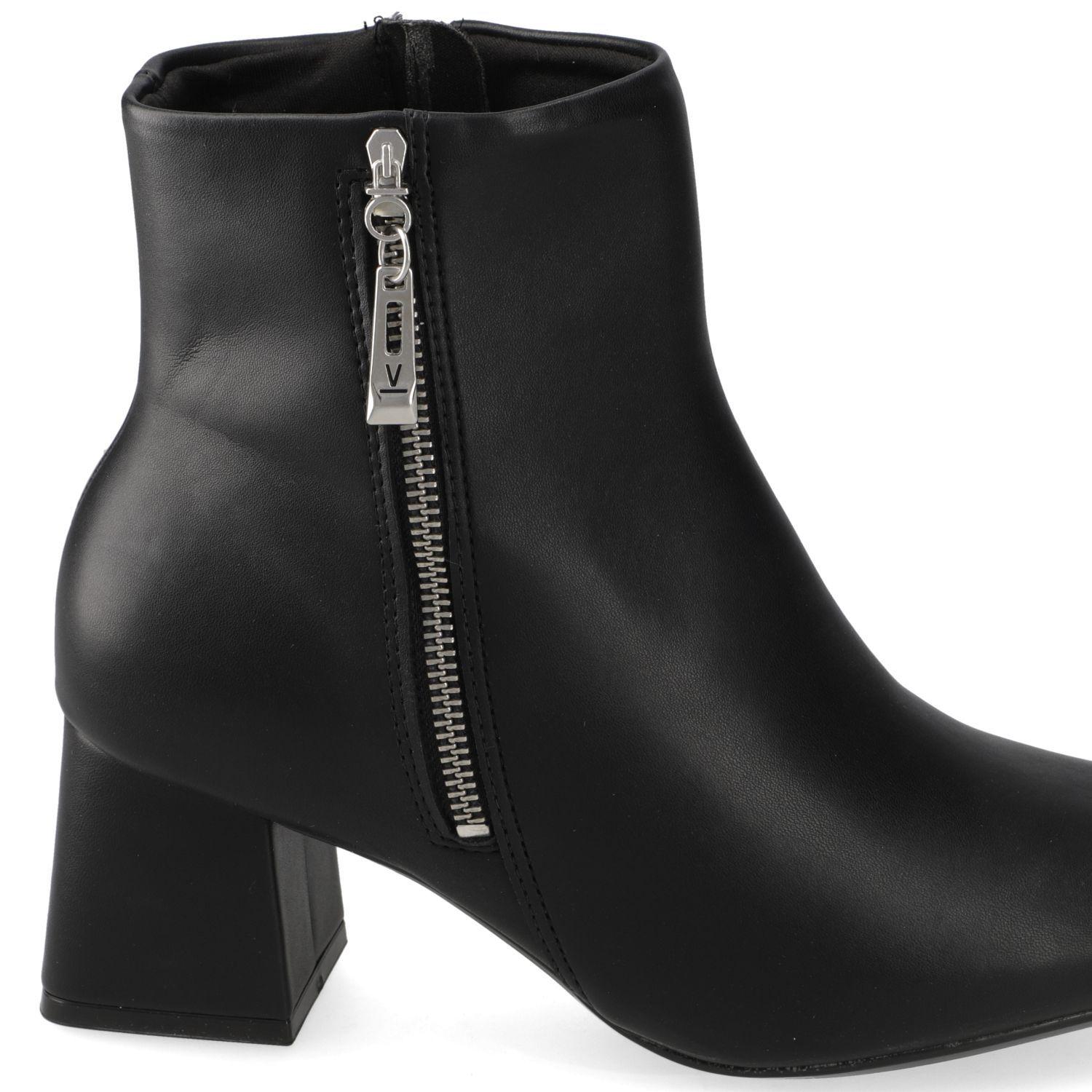 Botín Vizzano Taco Ancho 5 cm Negro Doble Cierre-4