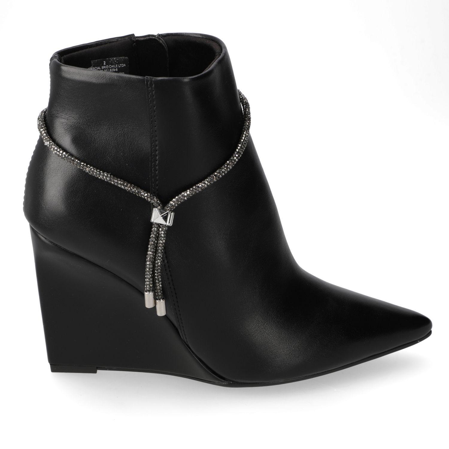 Botin Vizzano EcoCuero Taco Cuña Negro-0