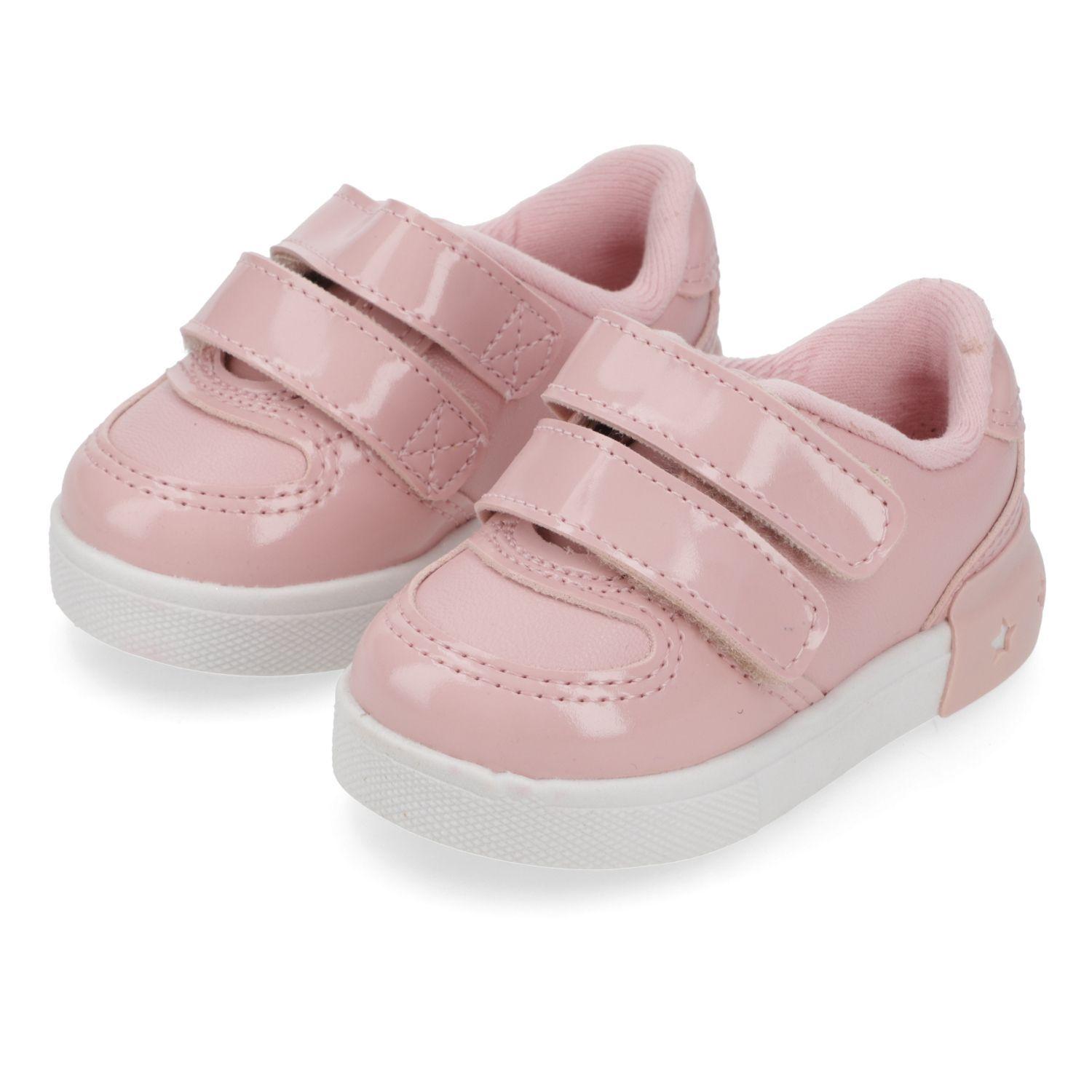Zapatilla Urbana Rosada con Velcro Molekinha-2