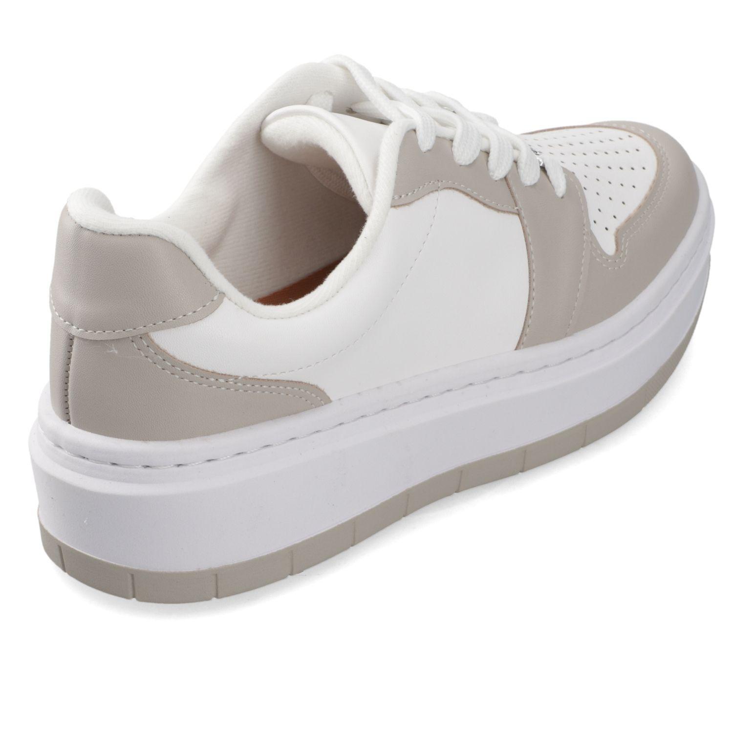 Zapatilla Casual Blanco y Beige Vizzano-4
