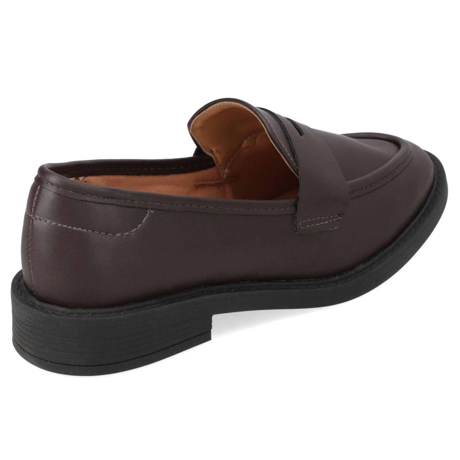 Mocasin Vizzano Café Oscuro Efecto Cuero  Cacao 1277 Pelica-4