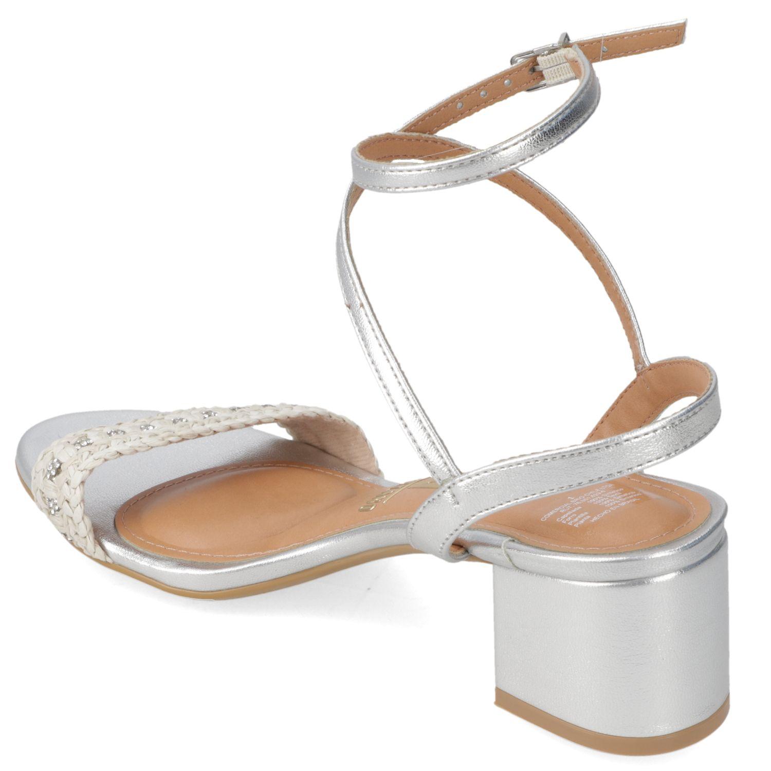 Sandalia Taco Vizzano Plata 15176-3
