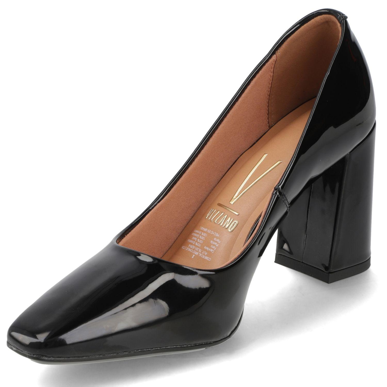 Zapato Taco Ancho Negro Charol Vizzano-2