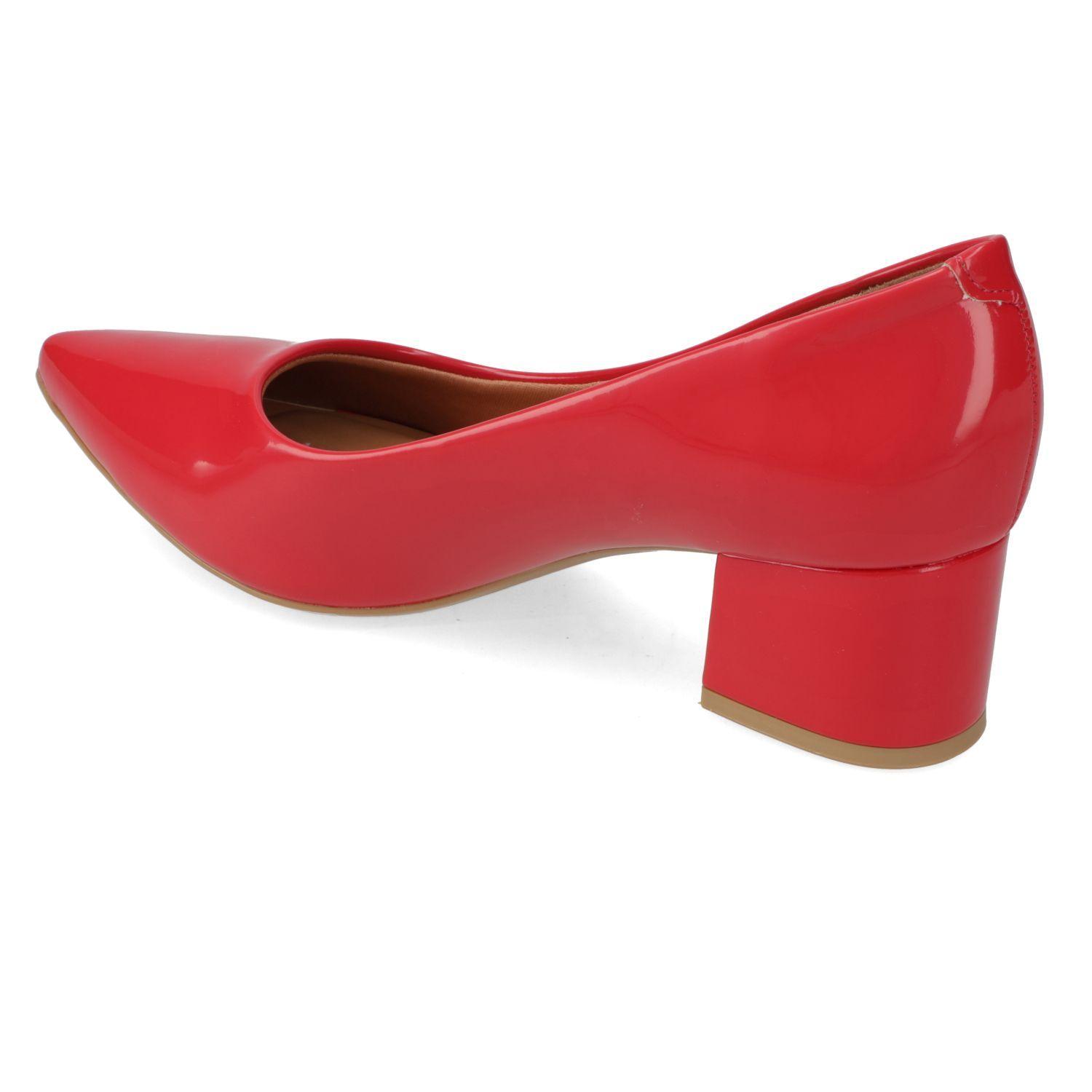 Zapato Mujer Taco Cuadrado Rojo 1220-315- Vizzano-2