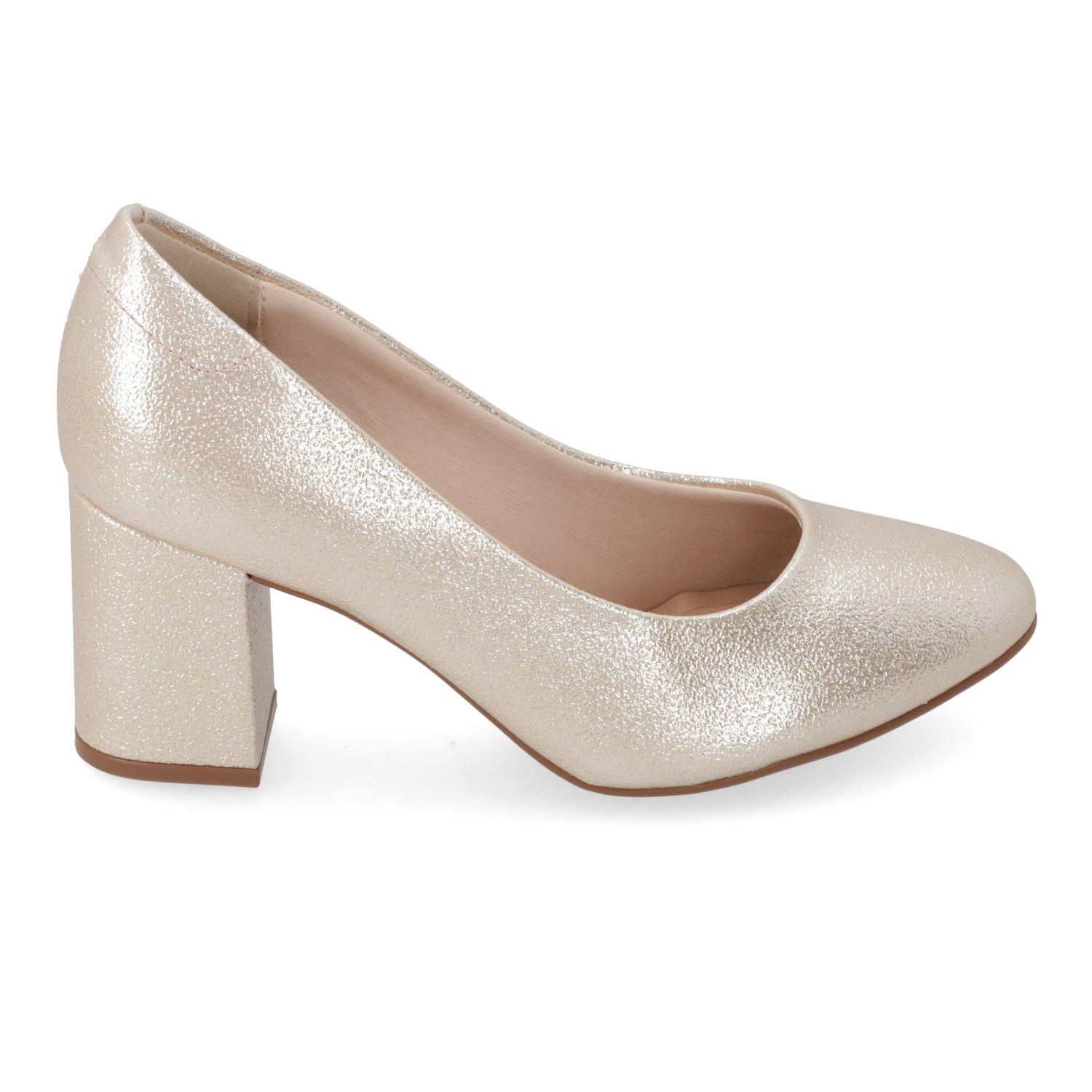 Stiletto Beira Rio Dorado Metalico Taco 7 Cm-0