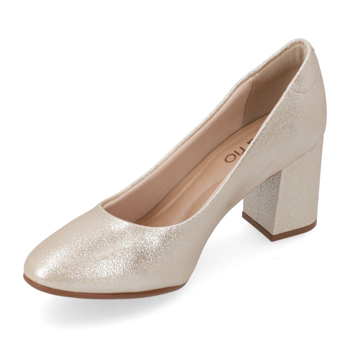 Stiletto Beira Rio Dorado Metalico Taco 7 Cm-2