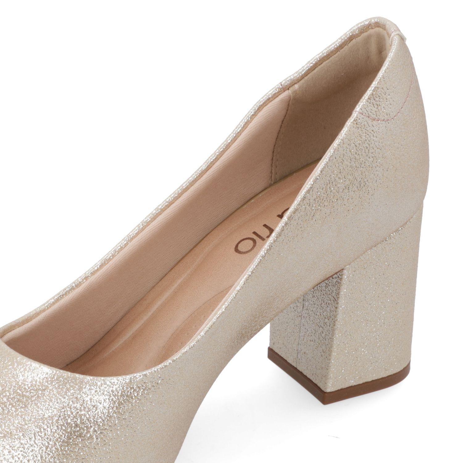 Stiletto Beira Rio Dorado Metalico Taco 7 Cm-4