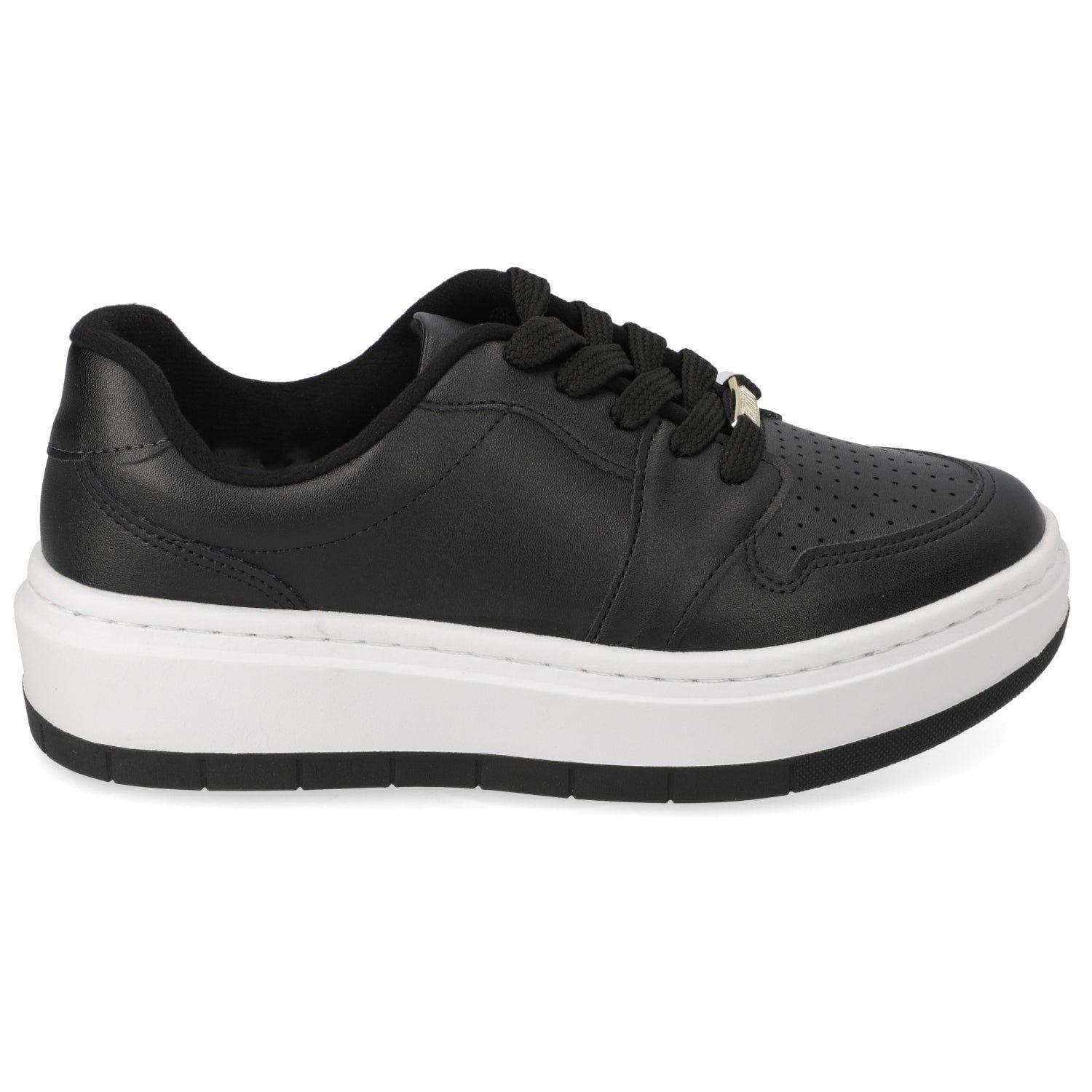 Zapatillas Casuales Negras Con Plataforma Blanca Vizzano-0