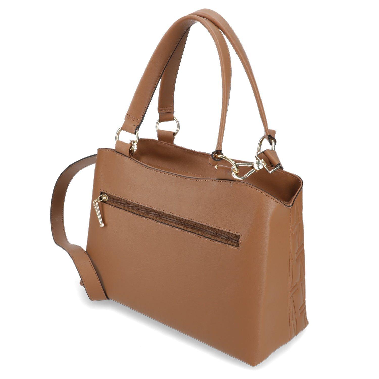 Cartera Tote Mujer Vizzano Camel Diseño Grabado y Logo Metálico-2