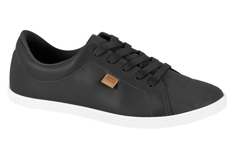 Zapatilla Casual Beira Rio Negro Efecto Cuero-0