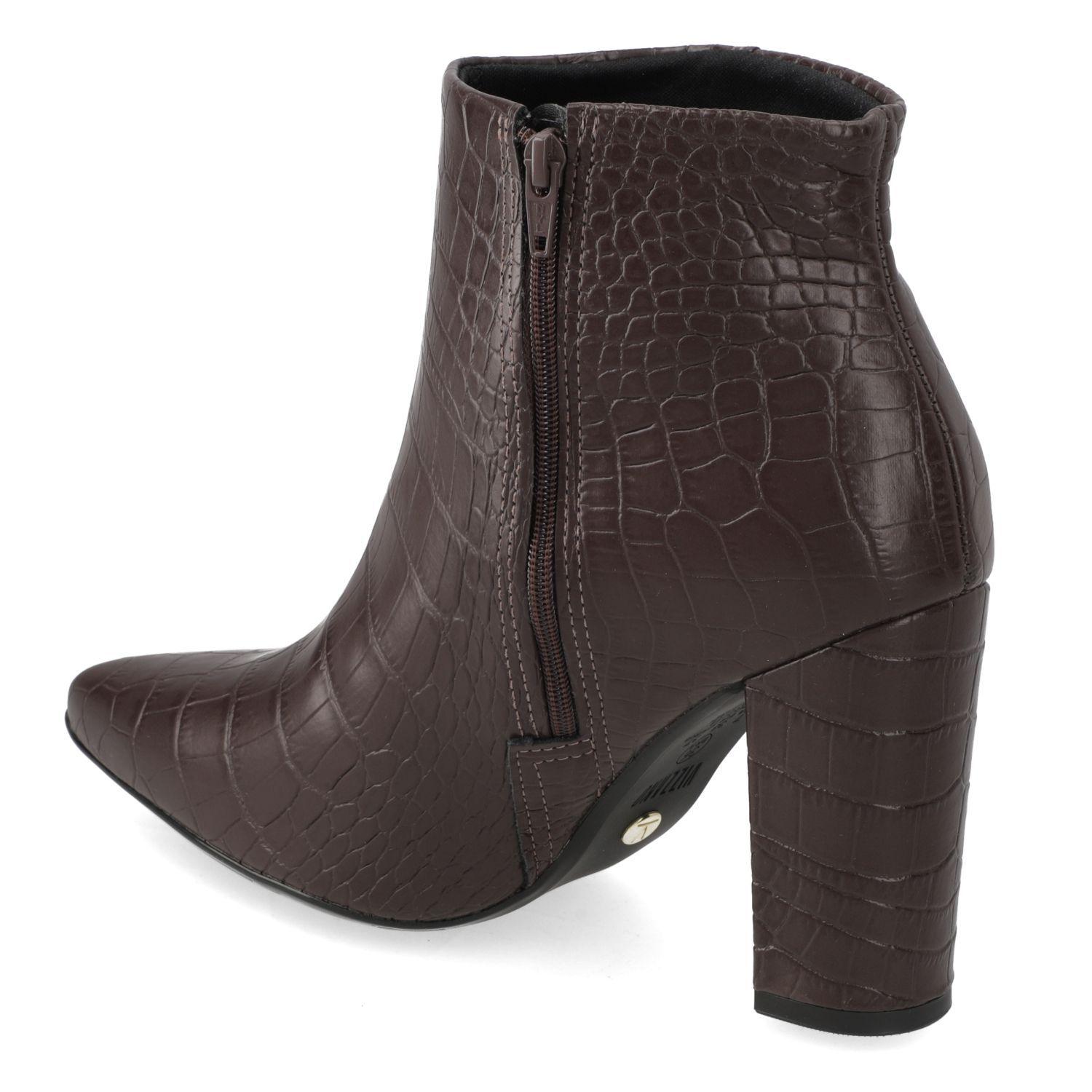 Botin Mujer Vizzano Croco Taco Ancho 10 cm Cafe-2