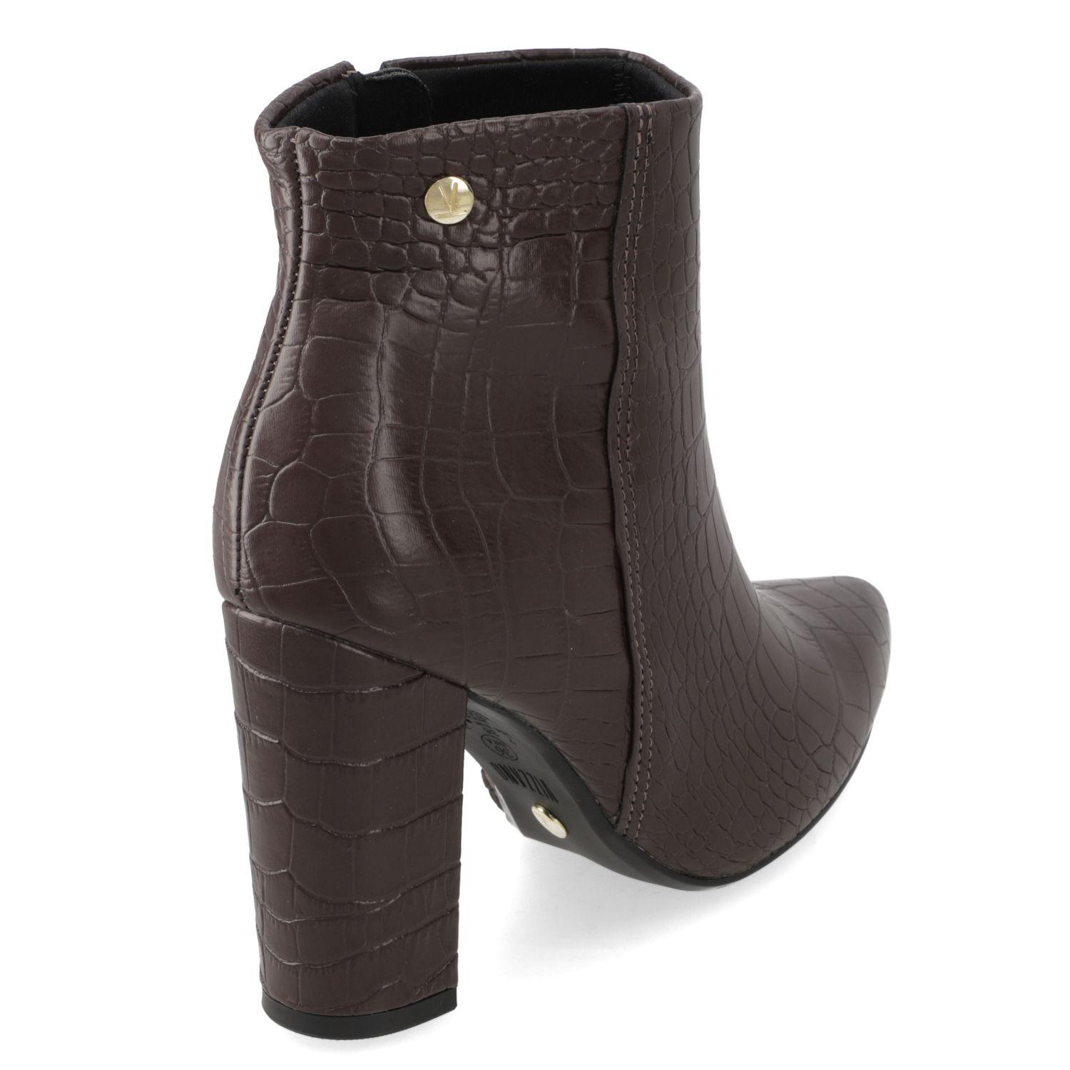 Botin Mujer Vizzano Croco Taco Ancho 10 cm Cafe-3