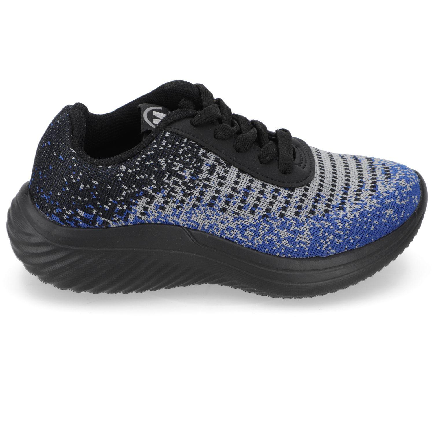 Zapatilla Deportiva Niño Negro Azul y Gris-1