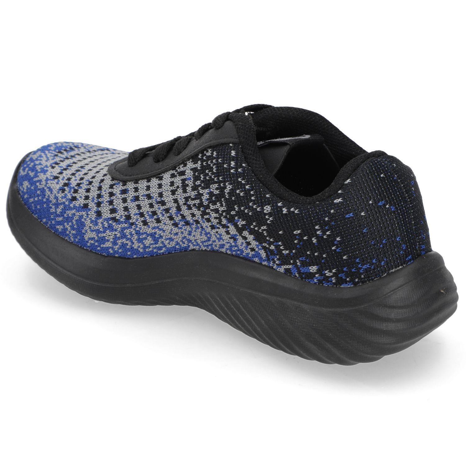 Zapatilla Deportiva Niño Negro Azul y Gris-3