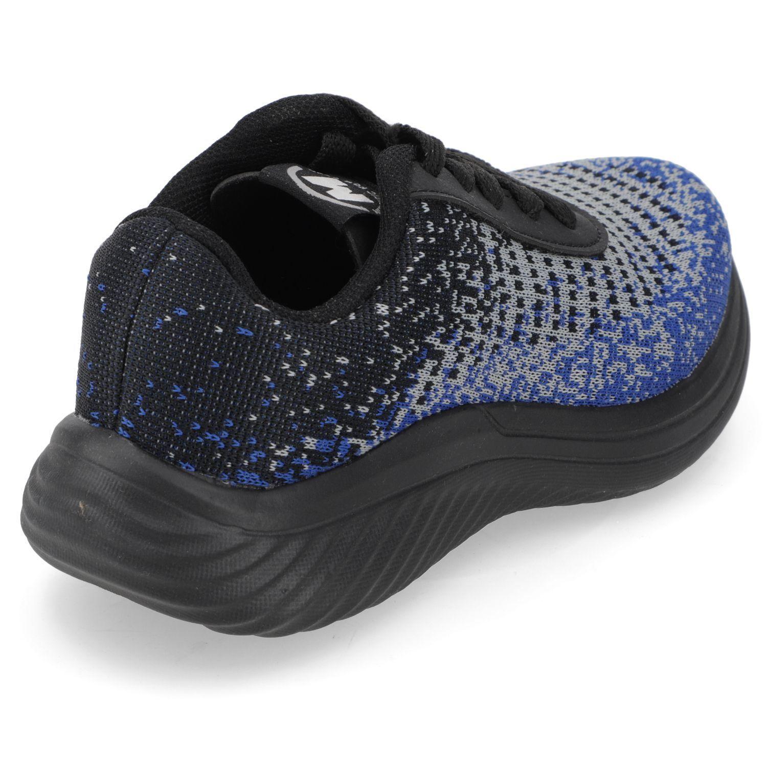 Zapatilla Deportiva Niño Negro Azul y Gris-4