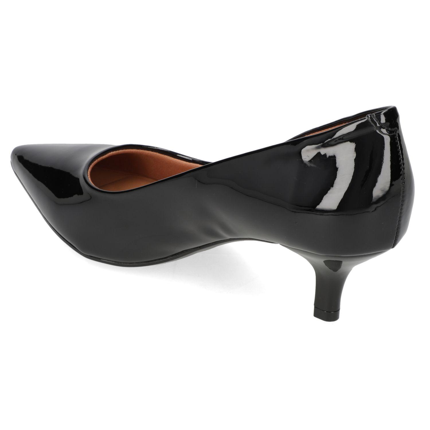 Zapato Mujer Taco Aguja Stiletto Efecto Charol Negro Vizzano-3