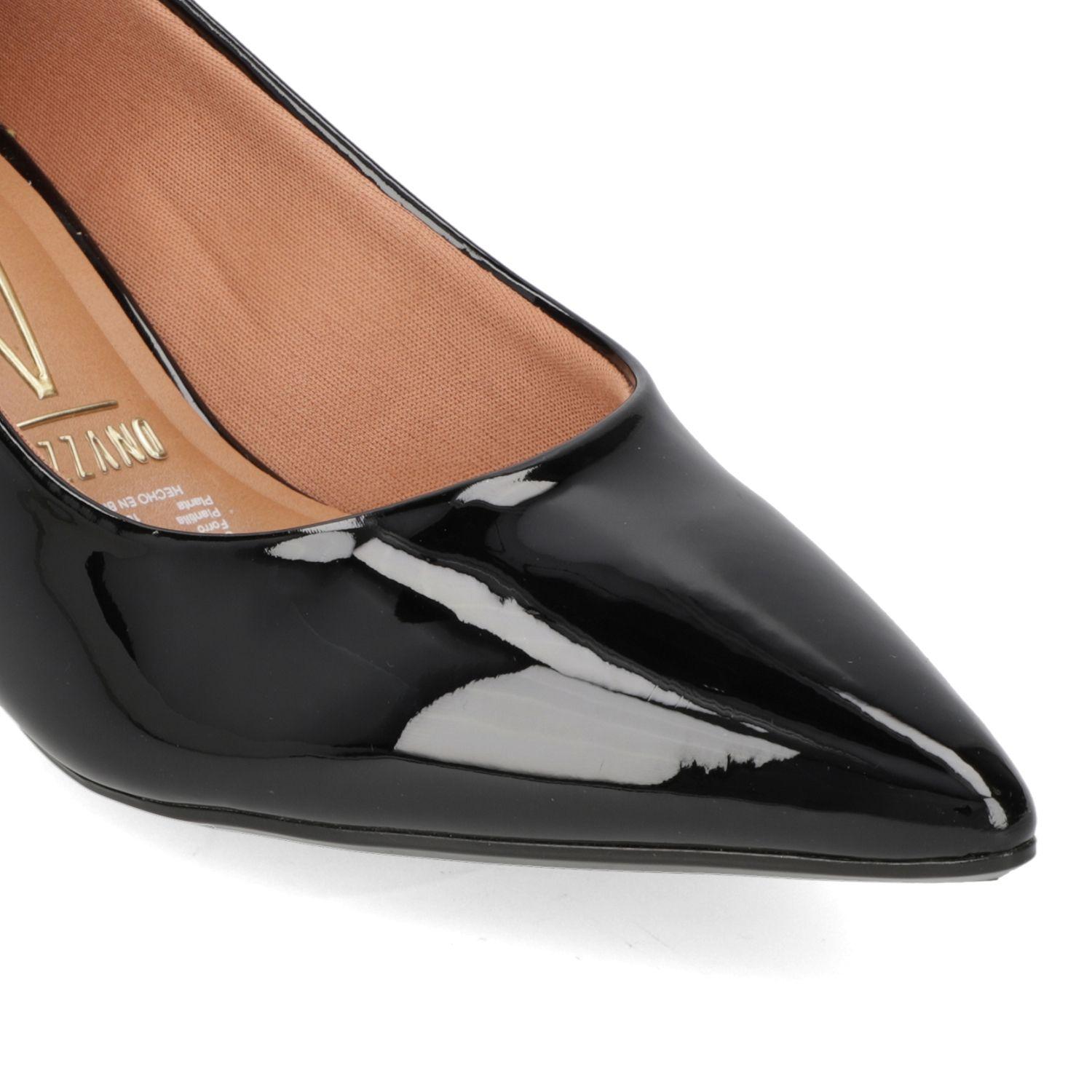 Zapato Mujer Taco Aguja Stiletto Efecto Charol Negro Vizzano-5