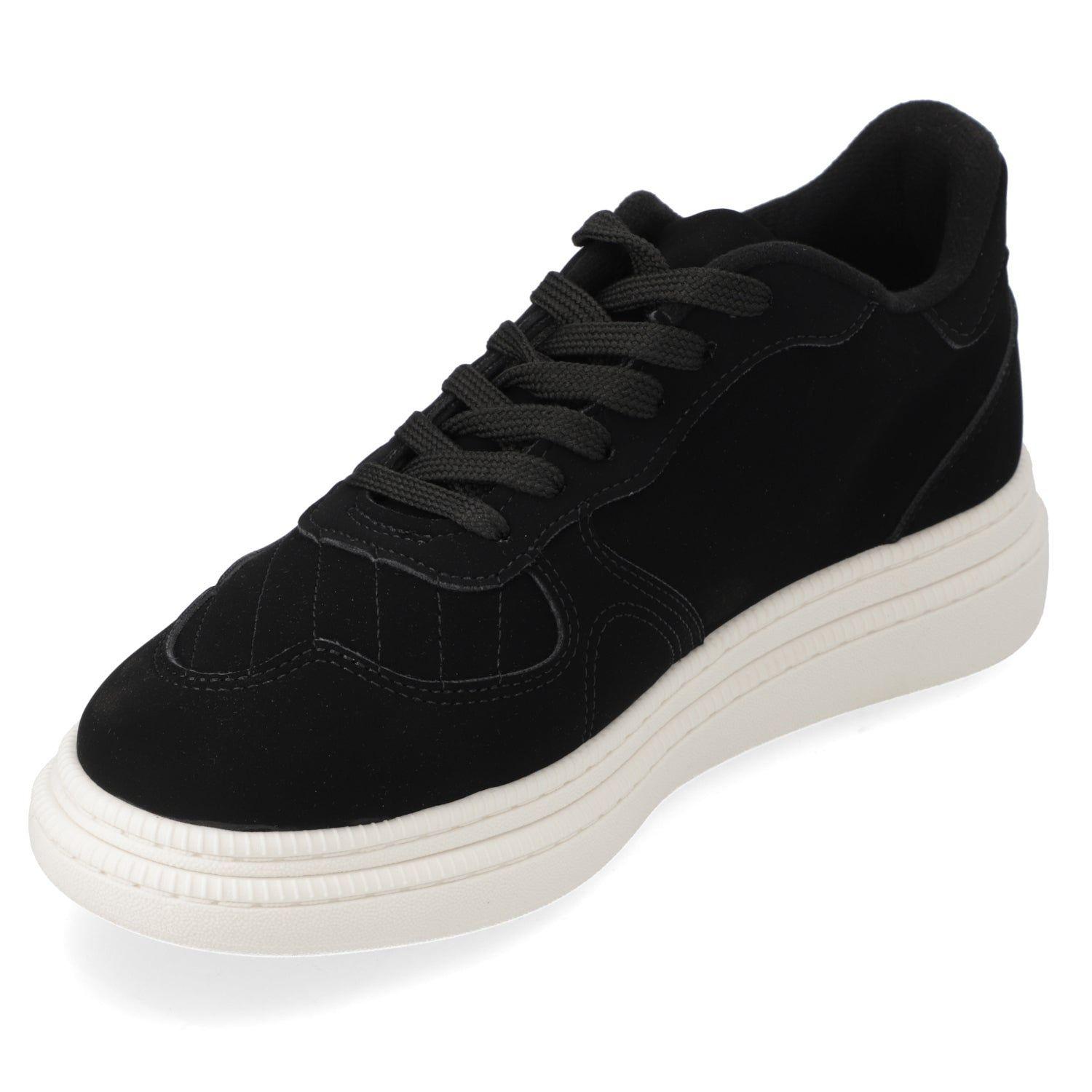 Zapatilla Mujer Moleca Negra con Detalles Blancos-2